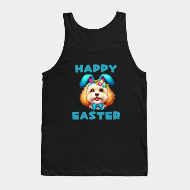 Maltipoo Easter Bunny Tank Top by BukovskyART